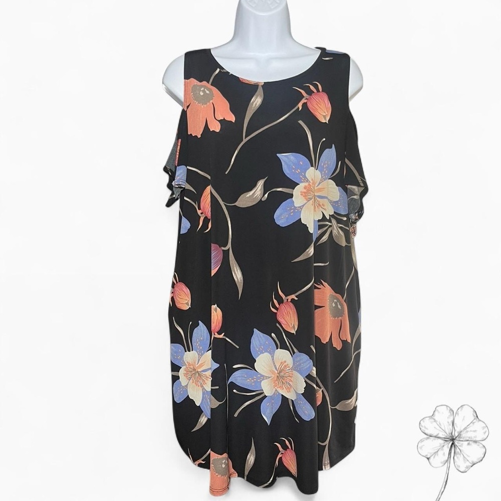 MTS Black Floral Midi Dress
